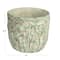 Hello Honey® 9.75" Distressed Green Embossed Floral Cement Planter